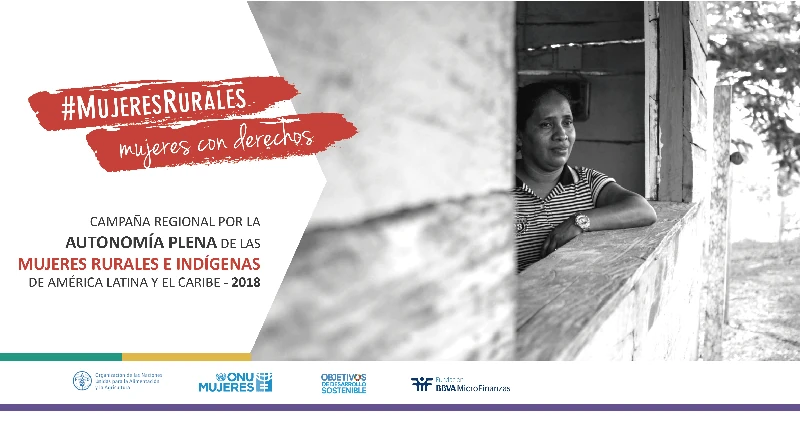Banner: Mujeres rurales, mujeres con derechos. Fundación Microfinanzas BBVA.