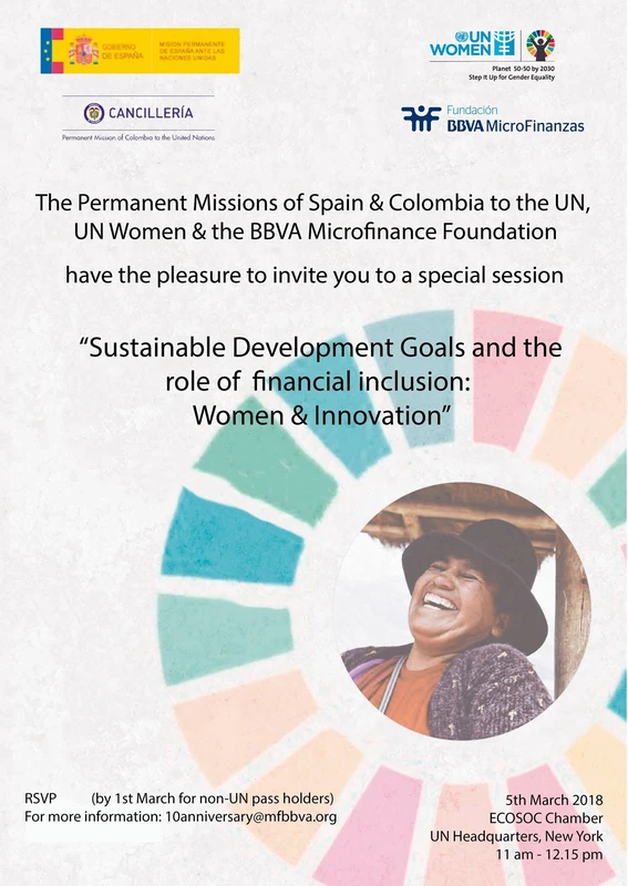 Banner: Mujeres e innovación. Fundación Microfinanzas BBVA.