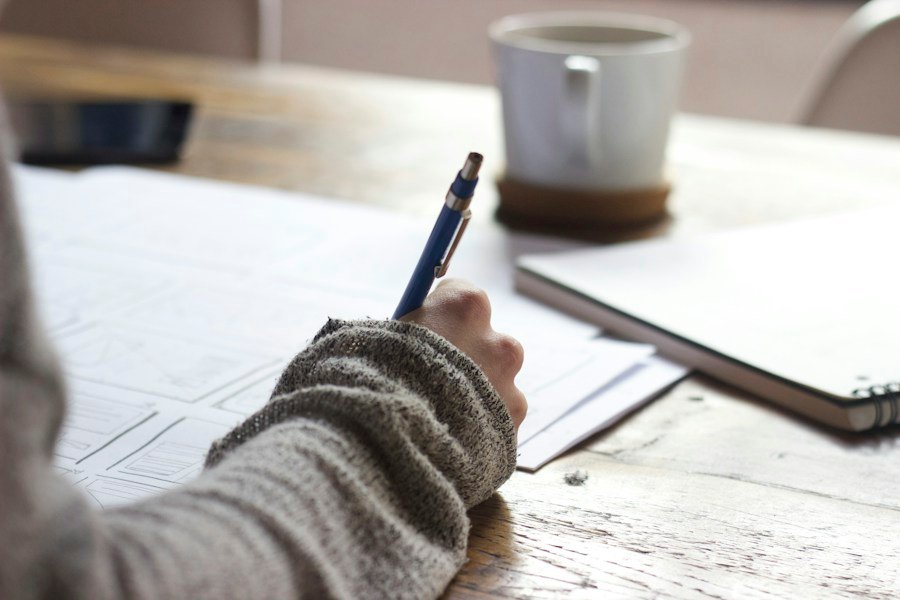 Cuaderno de trabajo y escritura de contenidos